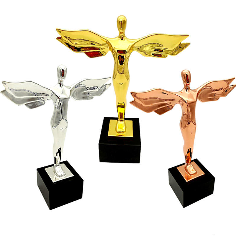 three color Angle metal trophy